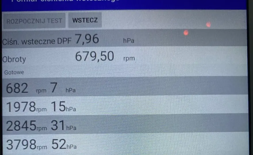 DPF - odczyt różnicy ciśnień: Prawidłowe wartości i diagnoza