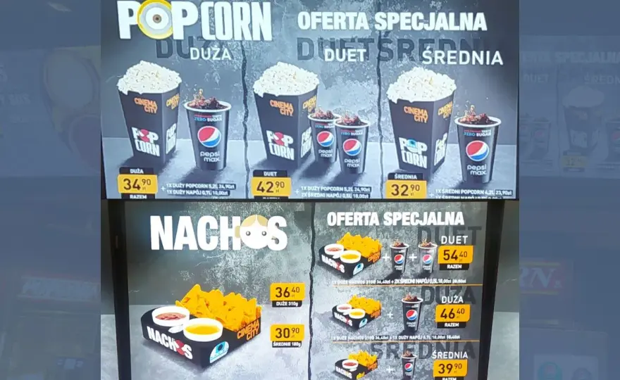 Ile kosztują nachosy w kinie Cinema City? Zaskakujące ceny!