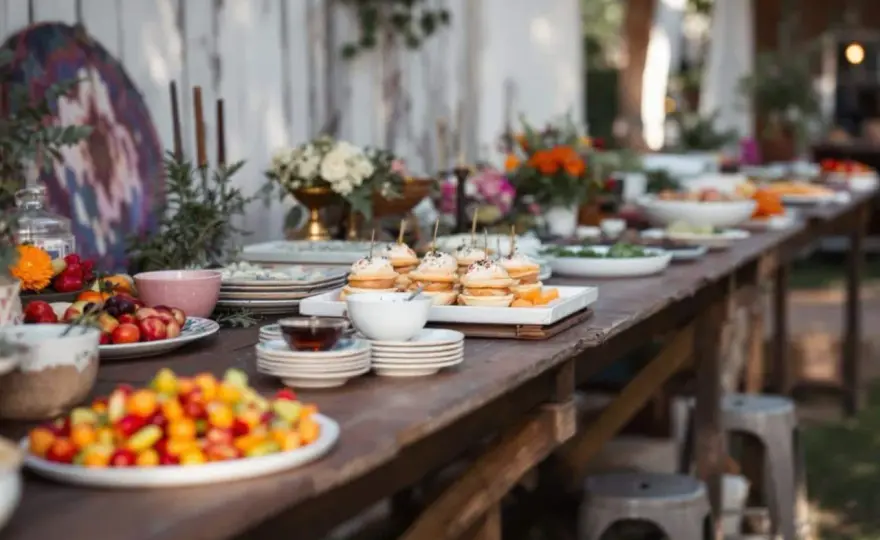 Buffet mariage bohème chic - Réussir votre réception
