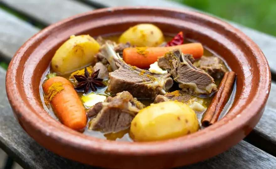Navarin d’agneau en cocotte en fonte, tendre et savoureux