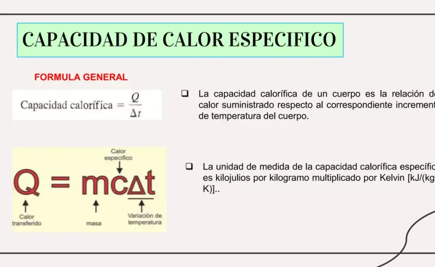 Fórmula del calor específico con ejemplos y errores frecuentes