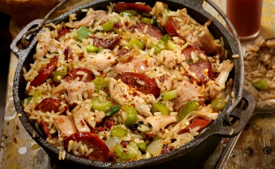 Jambalaya z domowych składników - wersja kreolska i cajun