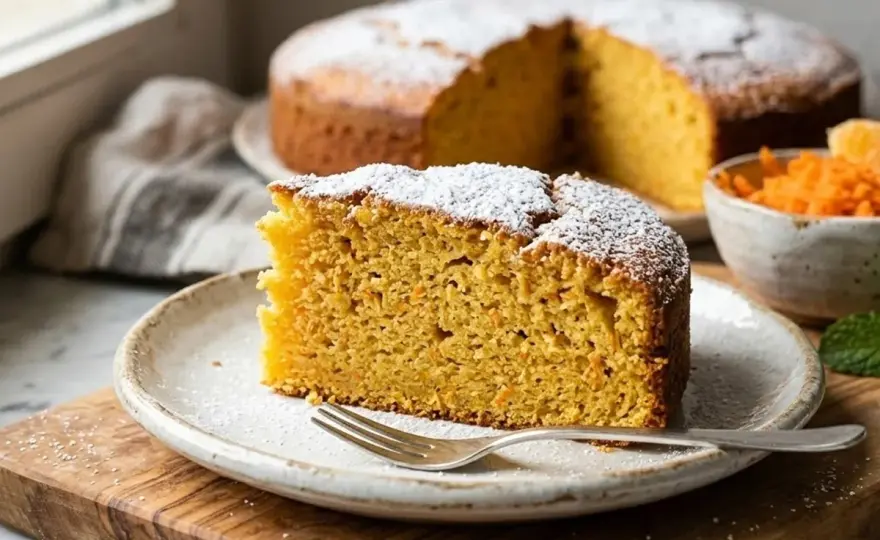 Torta di carote soffice, umida e profumata all’arancia