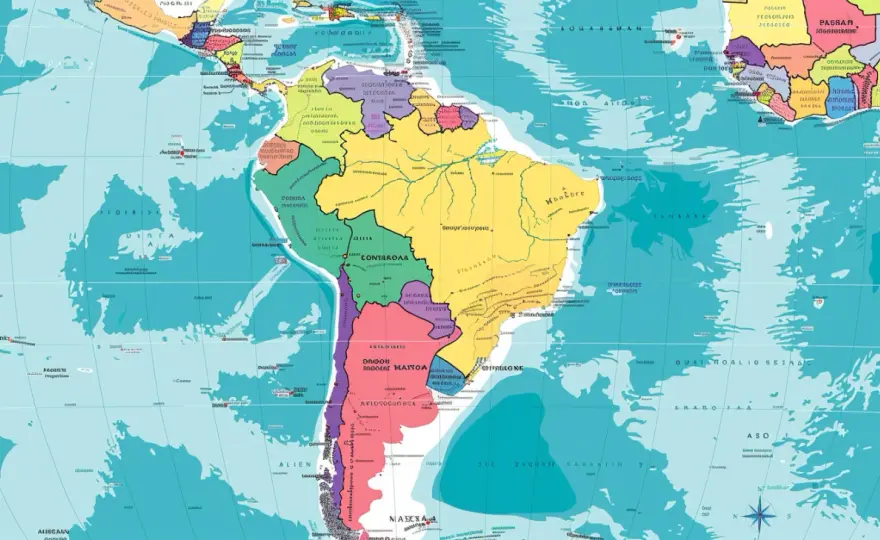 Mapa Ameryki Południowej: Geografia kontynentu.