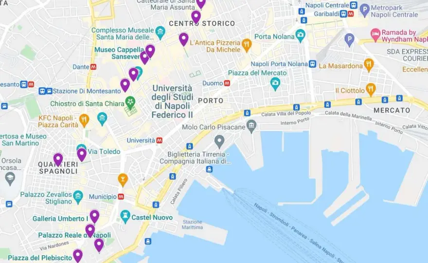 Naples Neighborhood Map - Where to Stay in the City