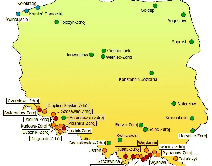 Iwonicz-Zdrój mapa sanatoria - znajdź najlepsze miejsca na zdrowie