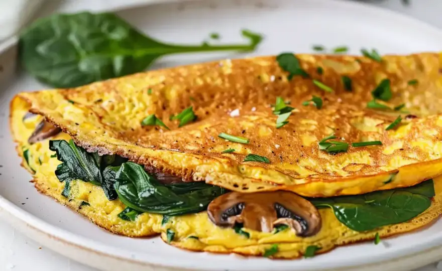Vegetarisk omelett med perfekt konsistens och smakrik fyllning