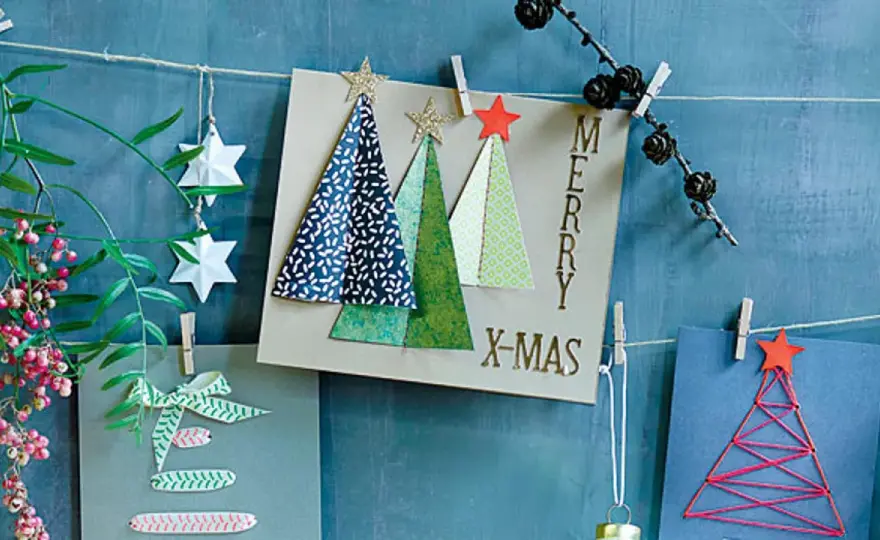 Moderne Weihnachtskarten basteln - Einfache Ideen & Tipps