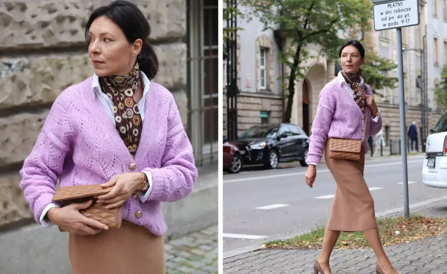 Fioletowy sweter stylizacje: Porady stylistki na modny look