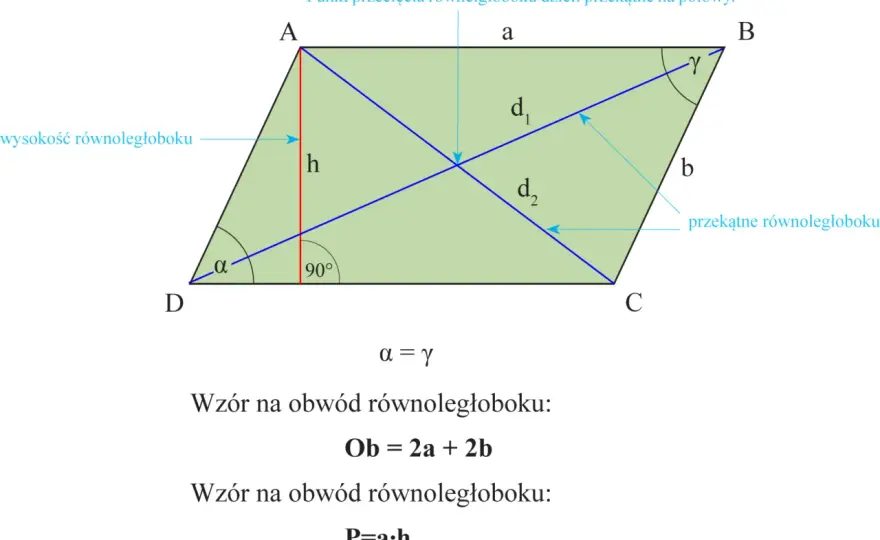 Równoległobok - wzory, własności i jak nie pomylić go z rombem?