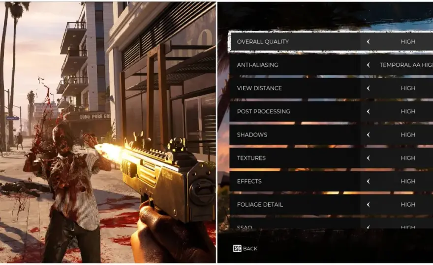 Dead Island 2 sur PC - les réglages pour gagner des FPS