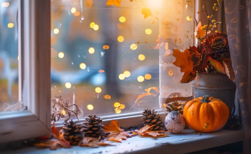 Ozdoby na okna jesienią i wiosną: 7 sezonowych dekoracji