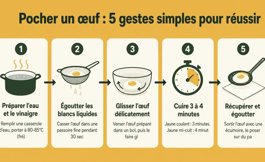 Œuf poché réussi - la méthode simple pour un jaune coulant