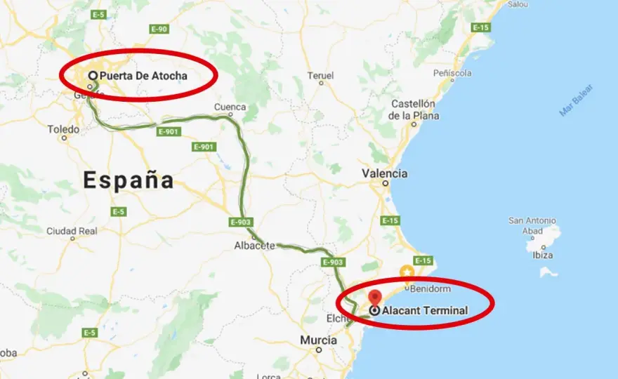 Madrid a Benidorm - ¿AVE, bus o TRAM? La ruta ideal