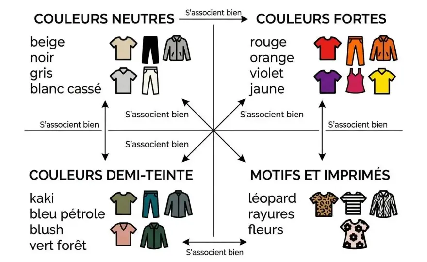 Couleurs vêtements - Créez des tenues harmonieuses et stylées