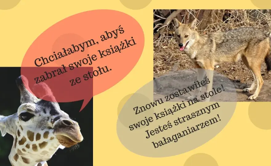 Język żyrafy i szakala w rozmowie z dzieckiem