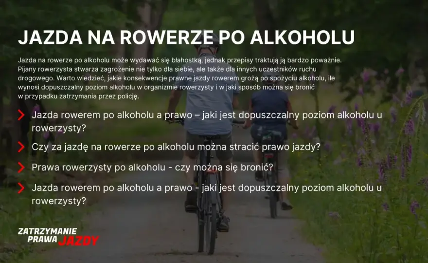 Jazda rowerem po alkoholu - Mandat, kary, zakaz? Sprawdź!