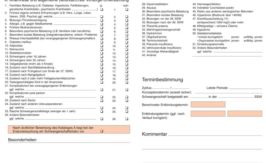 Schwangerschaftsvorsorge verstehen - KU im Mutterpass richtig lesen