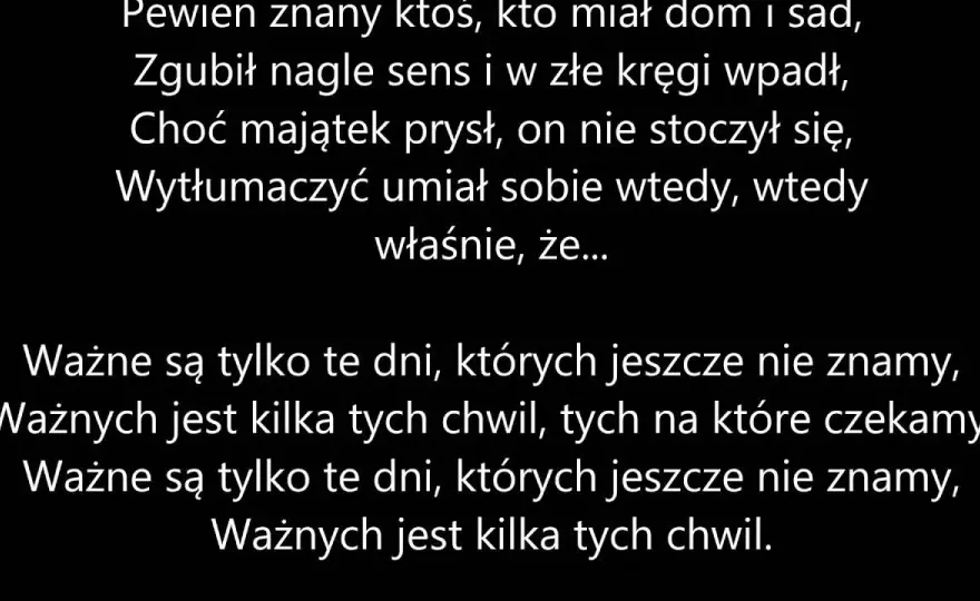 Tekst piosenki dni których nie znamy – emocje i refleksje Marka Grechuty