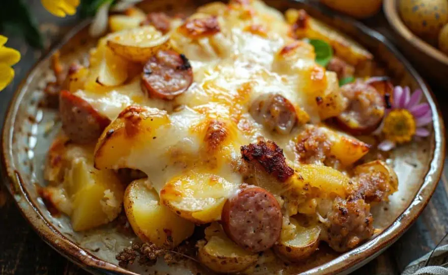 Gratin de pommes de terre et saucisse - fondant et généreux