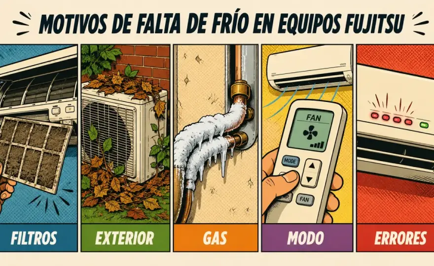 Problemas del aire acondicionado Fujitsu inverter y qué revisar