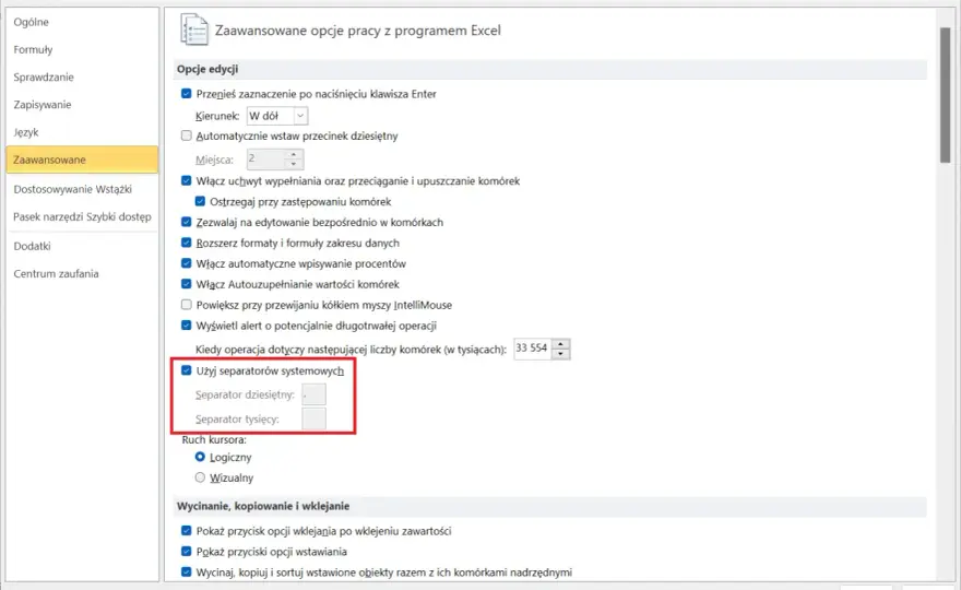 Excel - kropka na przecinek? Szybkie i trwałe rozwiązania