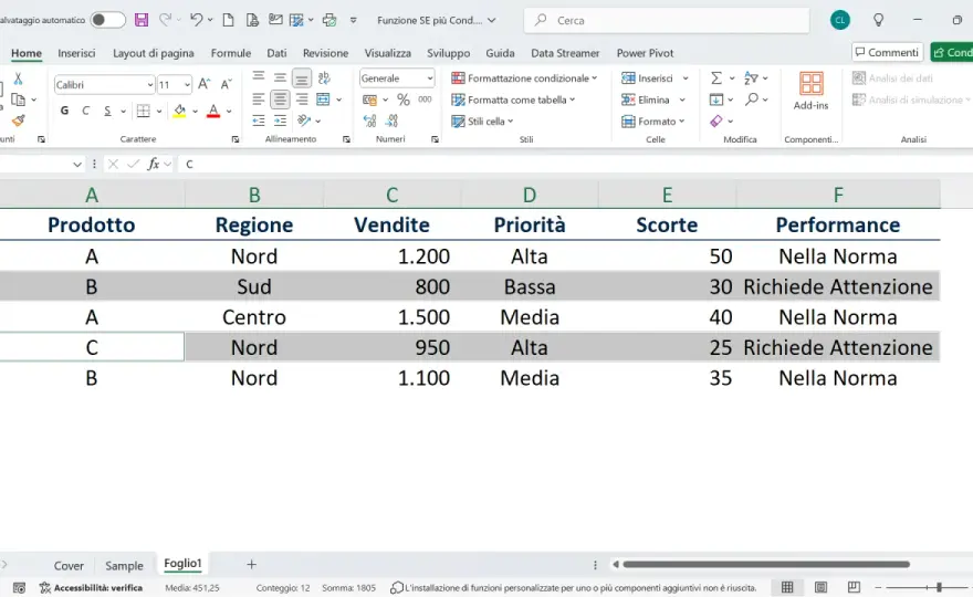 Formule Excel con due condizioni - esempi pratici