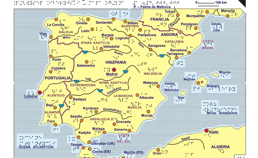 Gdzie jest półwysep iberyjski? Kompletna mapa z lokalizacją w Europie