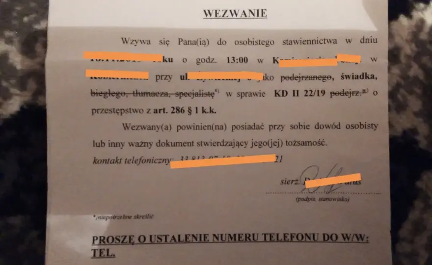 Wezwanie na policję - oficjalny wzór i wymagane elementy dokumentu 2025