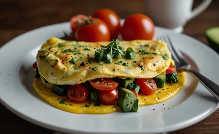 Szybkie śniadanie: Omlet z warzywami i serem w kilka minut