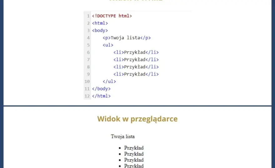 HTML: Listy numerowane i nienumerowane - jak stworzyć w prosty sposób?