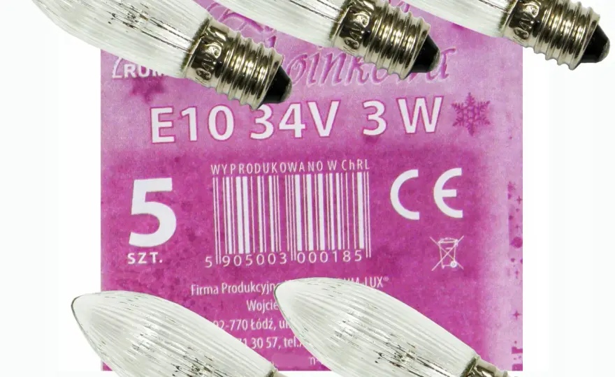Żarówka 34V 3W - idealne rozwiązanie do świeczników i dekoracji