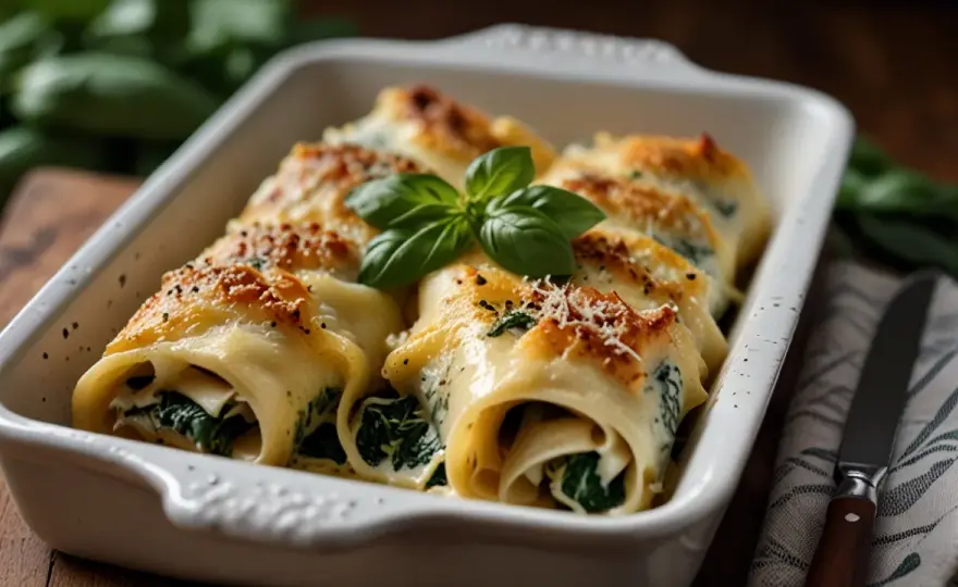 Cannelloni ze szpinakiem w sosie beszamelowym: włoski przepis