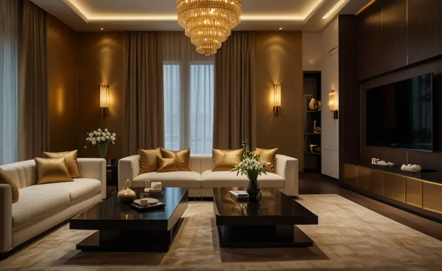 Jak wybrać elegancką złotą lampę do salonu? Inspiracje i pomysły 