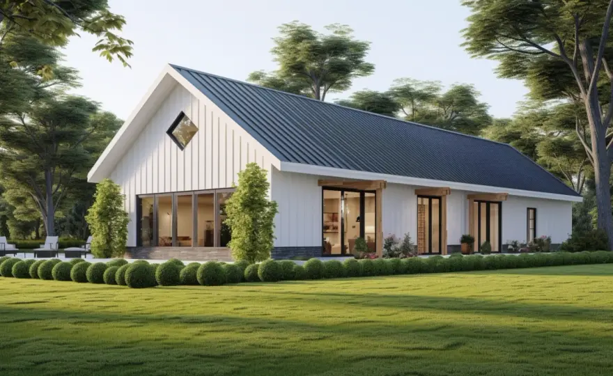 Dom parterowy z dachem dwuspadowym do 100 m² bez garażu - oferta domów oszczędnych z katalogu Muratora