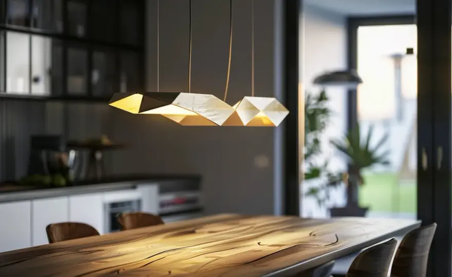 Lampa nad stolem: Wyjątkowe lampy nad stolem w salonie