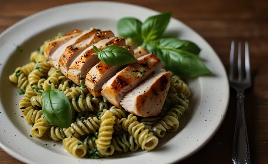 Makaron z pesto i grillowanym kurczakiem: Zdrowy obiad, który pokochasz