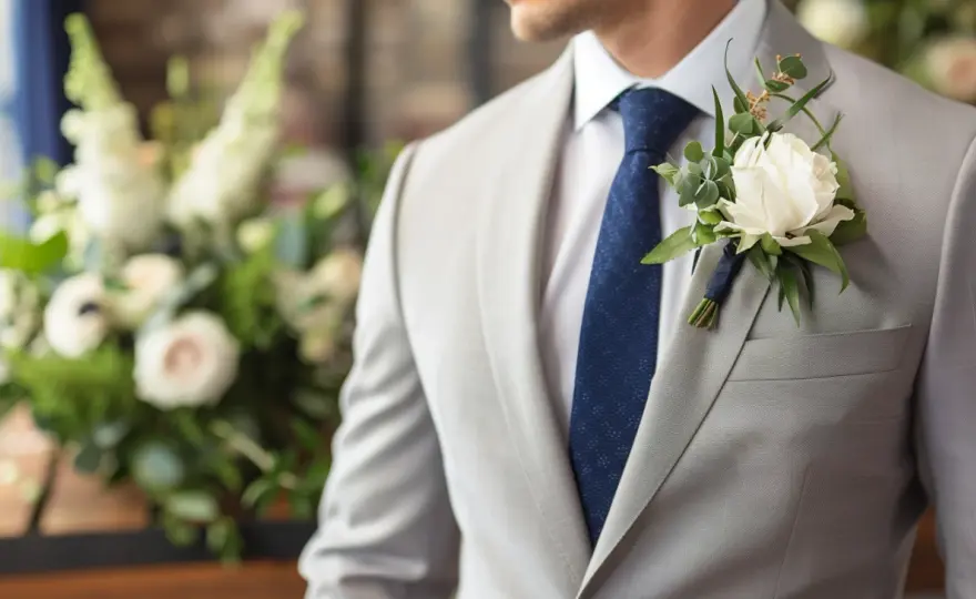 Garnitur ślubny w kolorze szarym - Elegancja na ślub i nie tylko.