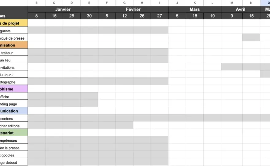 Rétroplanning Réception - Le guide pour un événement réussi