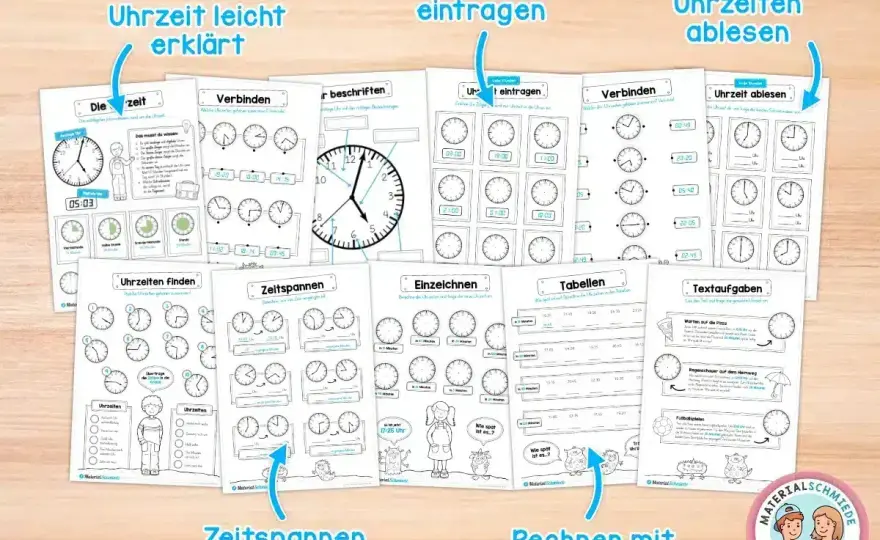 Arbeitsblatt Uhrzeit Grundschule – So lernen Kinder die Uhr!