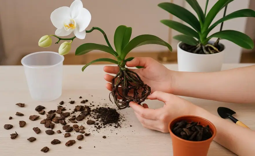 Orchideen umtopfen richtig - so gelingt es Phalaenopsis stressfrei