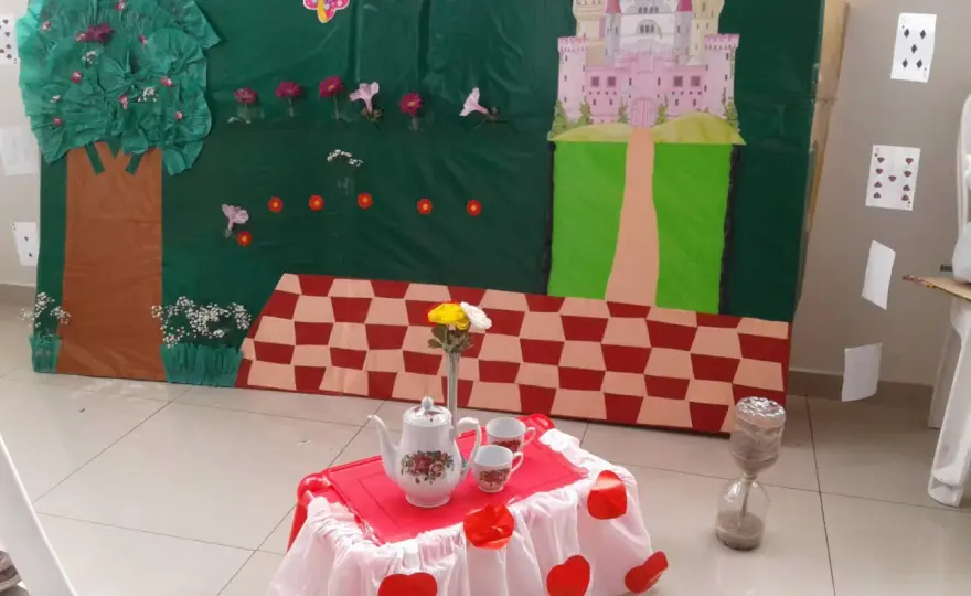 Manualidades de Alicia para una fiesta del té de cuento
