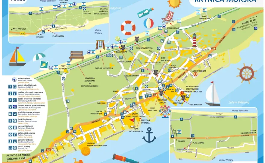 Krynica Morska - Atrakcje, plaże, widoki - Plan zwiedzania