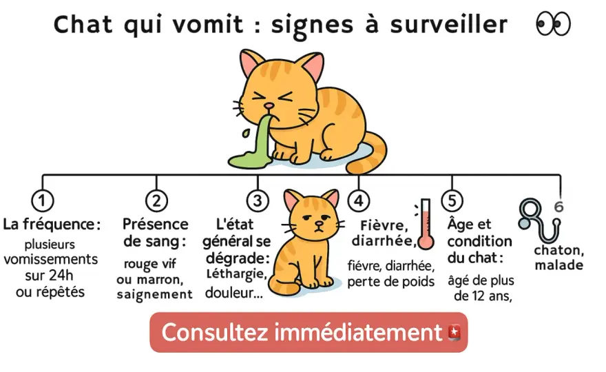 Chat qui vomit - Quand s'inquiéter et que faire?
