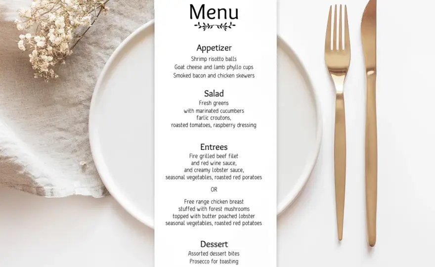 Menu de réception parfait - Rédigez une carte qui séduit !