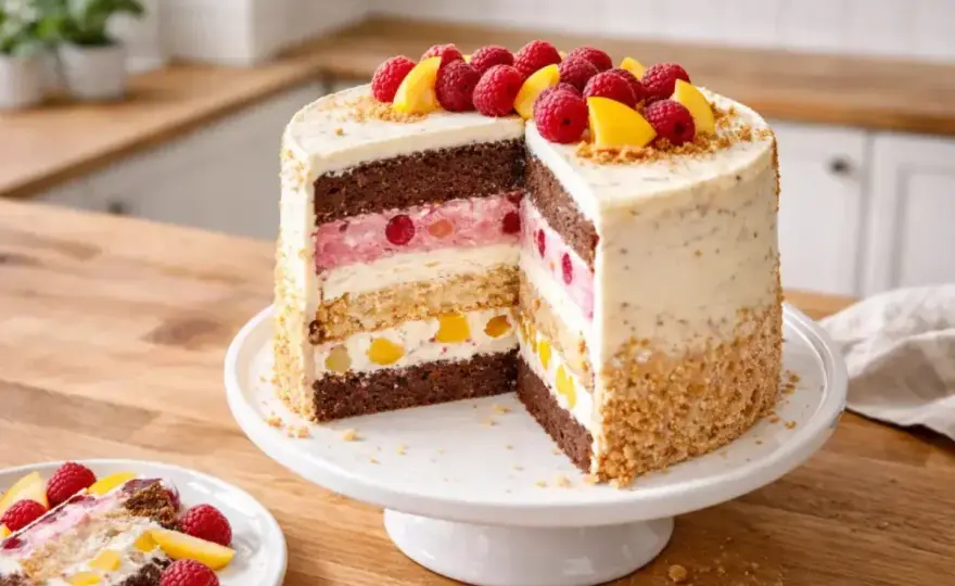 Tort śmietankowy na biszkopcie - lekki, stabilny i elegancki