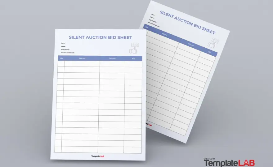 Silent Auction Bid Sheet Template - Boost Bids & Avoid Errors