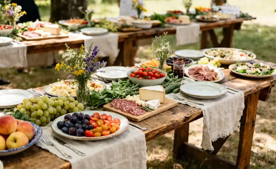 Buffet champêtre anniversaire - L'art de la simplicité réussie