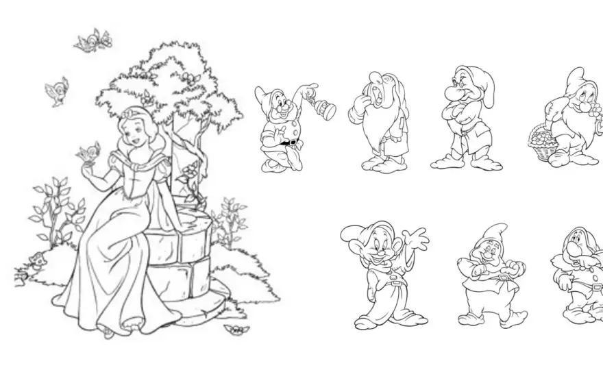 Blancanieves para colorear - Guía para un resultado perfecto
