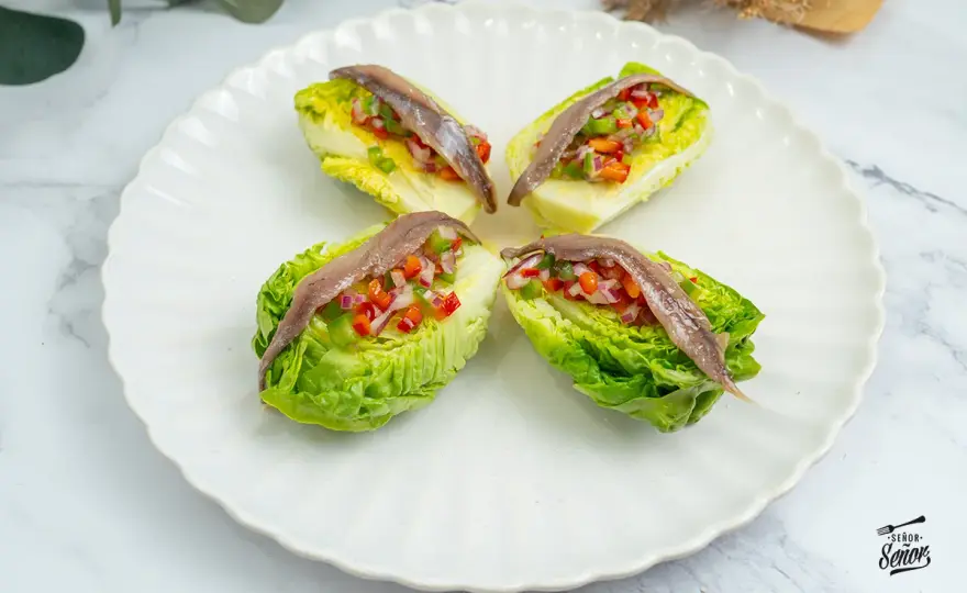 Cogollos con anchoas - receta fácil, fresca y bien equilibrada